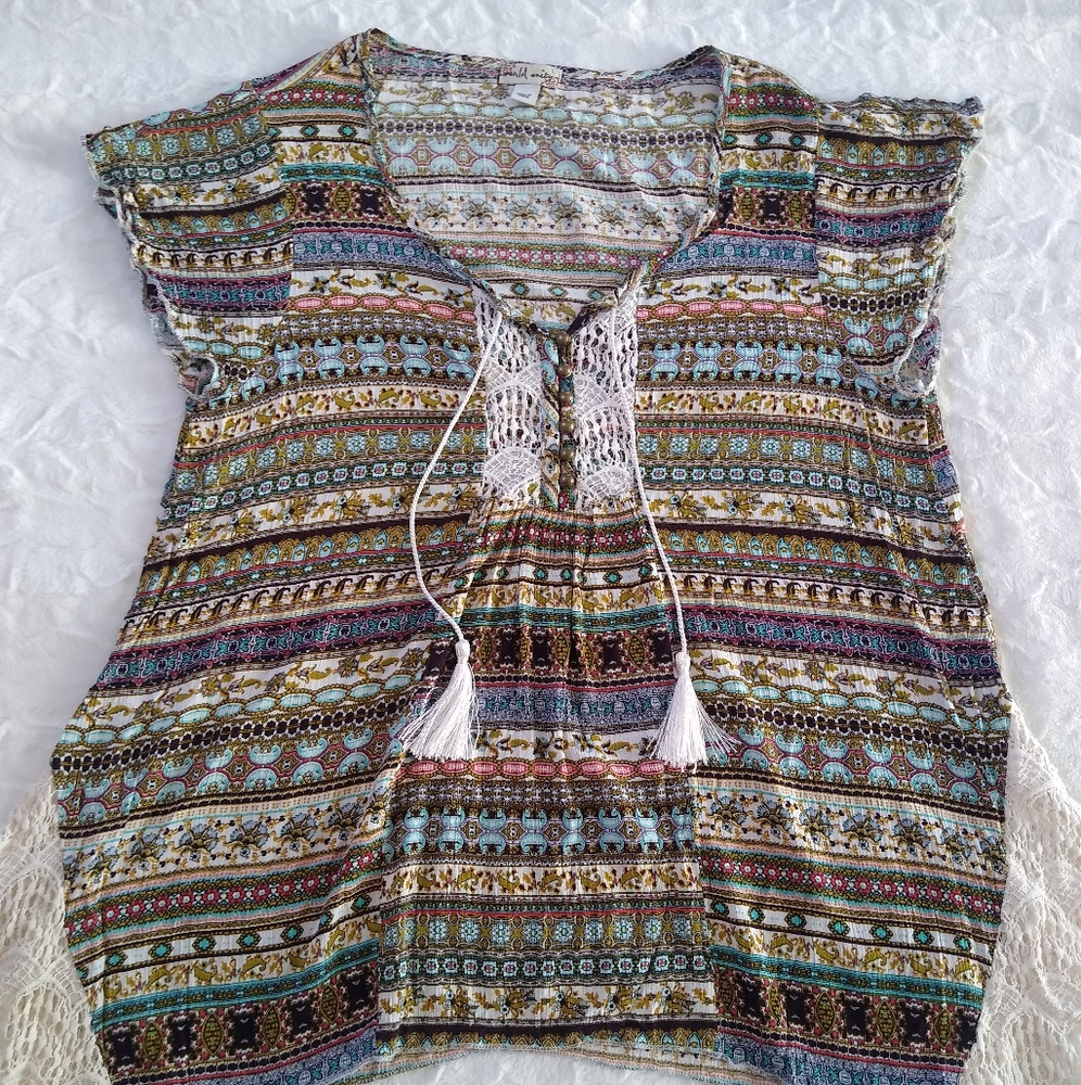 World Unity Crochet Boho Top - Picture 2 of 6